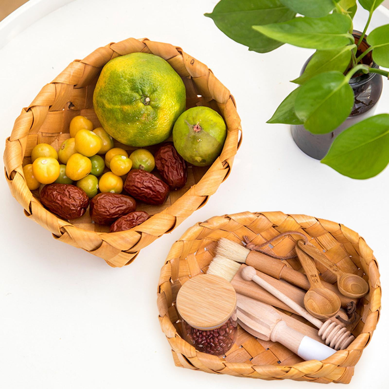 2x Woven Bread Baskets for Serving Potato Wicker Baskets Decorative