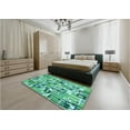 thumbnail image 5 of Ahgly Company Machine Washable Indoor Round Transitional Lime Mint Green Area Rugs, 4' Round, 5 of 7