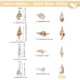 thumbnail image 2 of 1 caja de 16 piezas de 4 estilos de conchas marinas en espiral galvanizadas, dijes artesanales, conectores, colgantes, dijes de conchas marinas con aro dorado chapado, 2 of 9