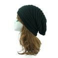 thumbnail image 4 of Herrnalise Women Winter Outdoor Solid Splice Hats Crochet Knit Holey Beanie Cap, 4 of 8
