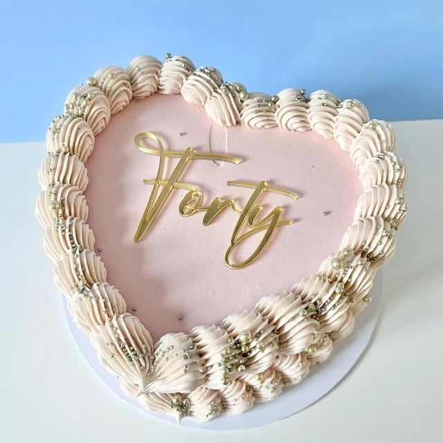 Adorno para tartas Snvpnyd Gold Acrylic Forty para 40 cumpleaños