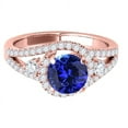 thumbnail image 5 of Mauli Jewels Engagement Rings for Women 1.65 Carat Halo Tanzanite and Diamond Engagement Ring 4 Prong 14k Rose Gold, 5 of 7