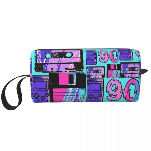Back To The 90's Makeup Bag Cosmetic Organizer Storage Dopp Kit Toiletry Cosmetic Bag for Women Beauty Travel Pencil Case