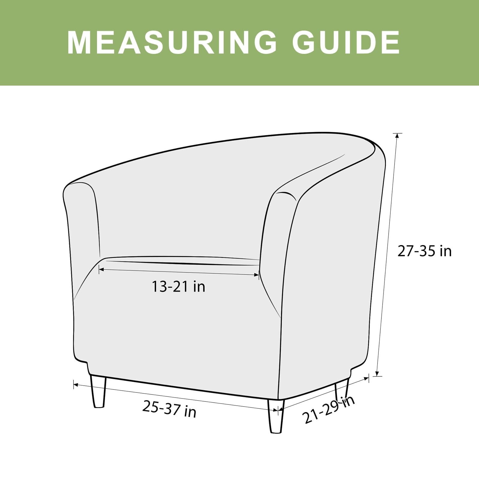 LKJYER Club Chair Slipcover Jacquard Barrel Chair Covers Stretch Tub Chair Slipcovers Soft Armchair Sofa Covers Removable Couch Cover Protector for Living Room Hotel Restaurant