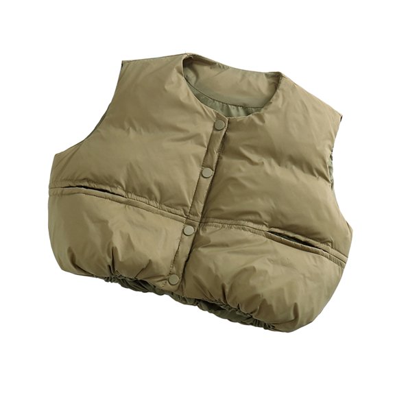 Qudderr 1-6T Boys Puffer Cotton Vest Fall Winter V-Neck down Cotton Sleeveless Jacket Thickening Warm Sleeveless Waistcoat Vest for Baby Toddlers Kids
