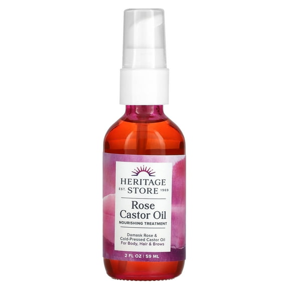 Heritage Store Rose Castor Oil, 2 fl oz (59 ml)