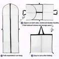 thumbnail image 3 of Bolsa para ropa de 60 x 180 cm, larga, de alta calidad, de tela transpirable, para trajes, vestidos, abrigos, chaquetas, camisas, vestidos de noche, bolsa para guardar trajes, color negro, 1 pieza, 3 of 4