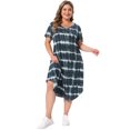 thumbnail image 3 of DARING DIVA Women's Plus V Neck Soft Tie Dye Short Sleeve Nightgown 4X Gray Black, 3 of 6