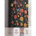thumbnail image 5 of Boho Black Flowers Sheer Curtains 84 Inch Length 2 Panels Set, Spring Abstract Watercolor Floral Leaf Voile Window Treatment Curtains Sheers Drapes for Bedroom/Living Room/Kitchen 52"x84"x2, 5 of 7
