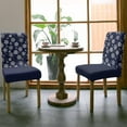 thumbnail image 3 of Chair Covers for Dining Room Set of 4,Merry Christmas Snowflakes on Dark Blue Stretch Seat Protector Removable Washable Chairs Slipcovers for Kitchen Banquet Wedding Hotel,Rotating Snow Seamless, 3 of 6