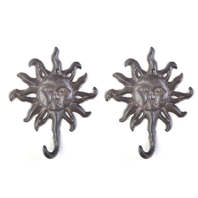 Ganchos de pared de hierro fundido Heliosvintage de 2 piezas con acabado antiguo, ganchos decorativos con forma de cabeza de animal para ropa de negocios, accesorios para el hogar, gancho