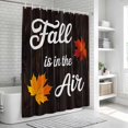 thumbnail image 6 of Fall Maple Shower Curtain, Waterproof Shower Curtains for Bathroom, Thanksgiving Leaves Farmhouse Brown Wood Plank Washable Fabric Bathtub Curtain Set Bath Decor with 12 Hooks 72"x78", 6 of 8