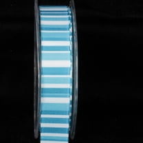 The Ribbon People Blue and White Striped Wired Craft Ribbon 1" x 54 Yards