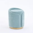 thumbnail image 2 of Swivel Vanity Stool with Back Comfy Vanity Chair with Gold Base Modern Round Stool for Makeup Vanity Ottoman Foot Rest for Bedroom livingroom (Sage), 2 of 16