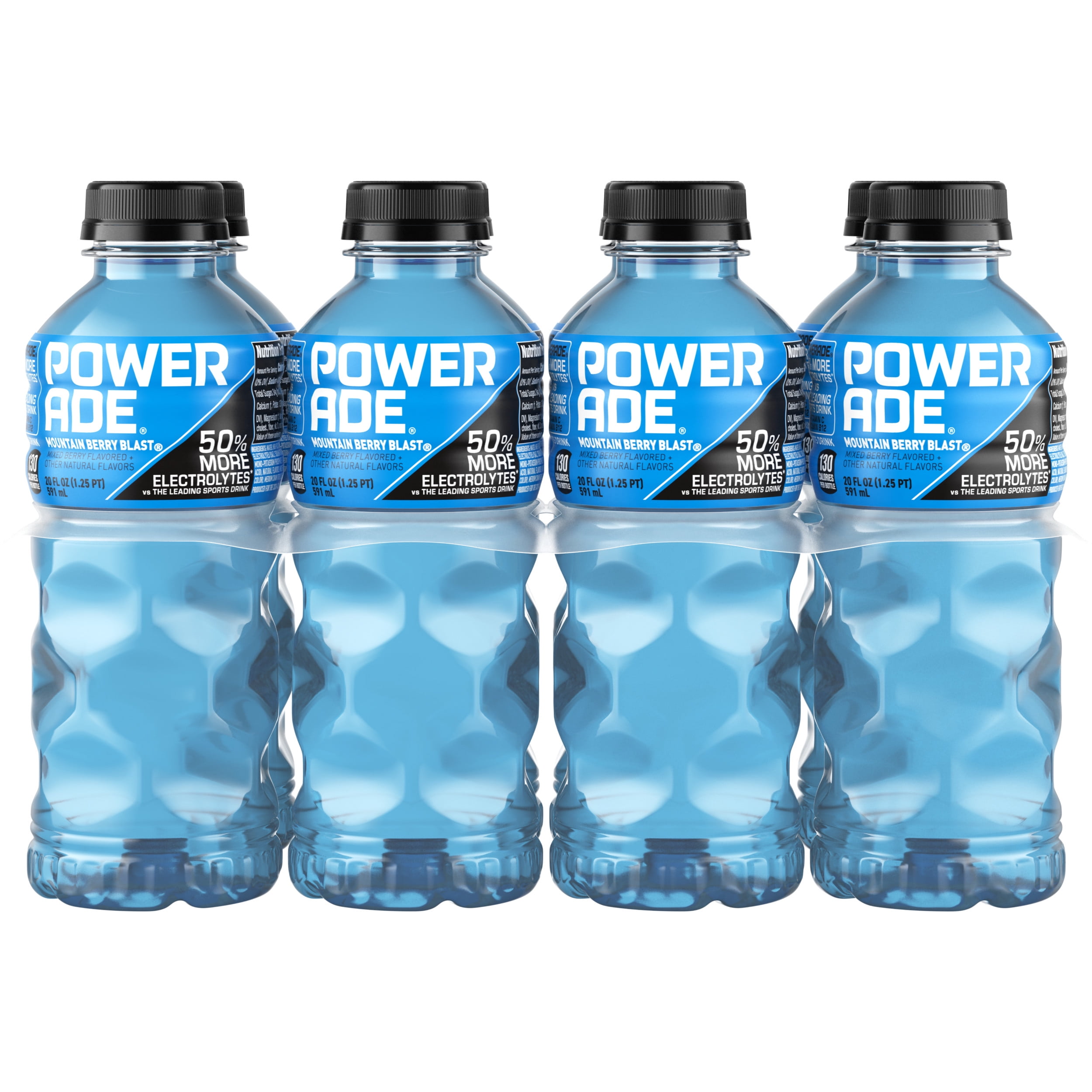 POWERADE Electrolyte Enhanced Mountain Berry Blast Sport Drink, 20 fl oz, 8 Count Bottles