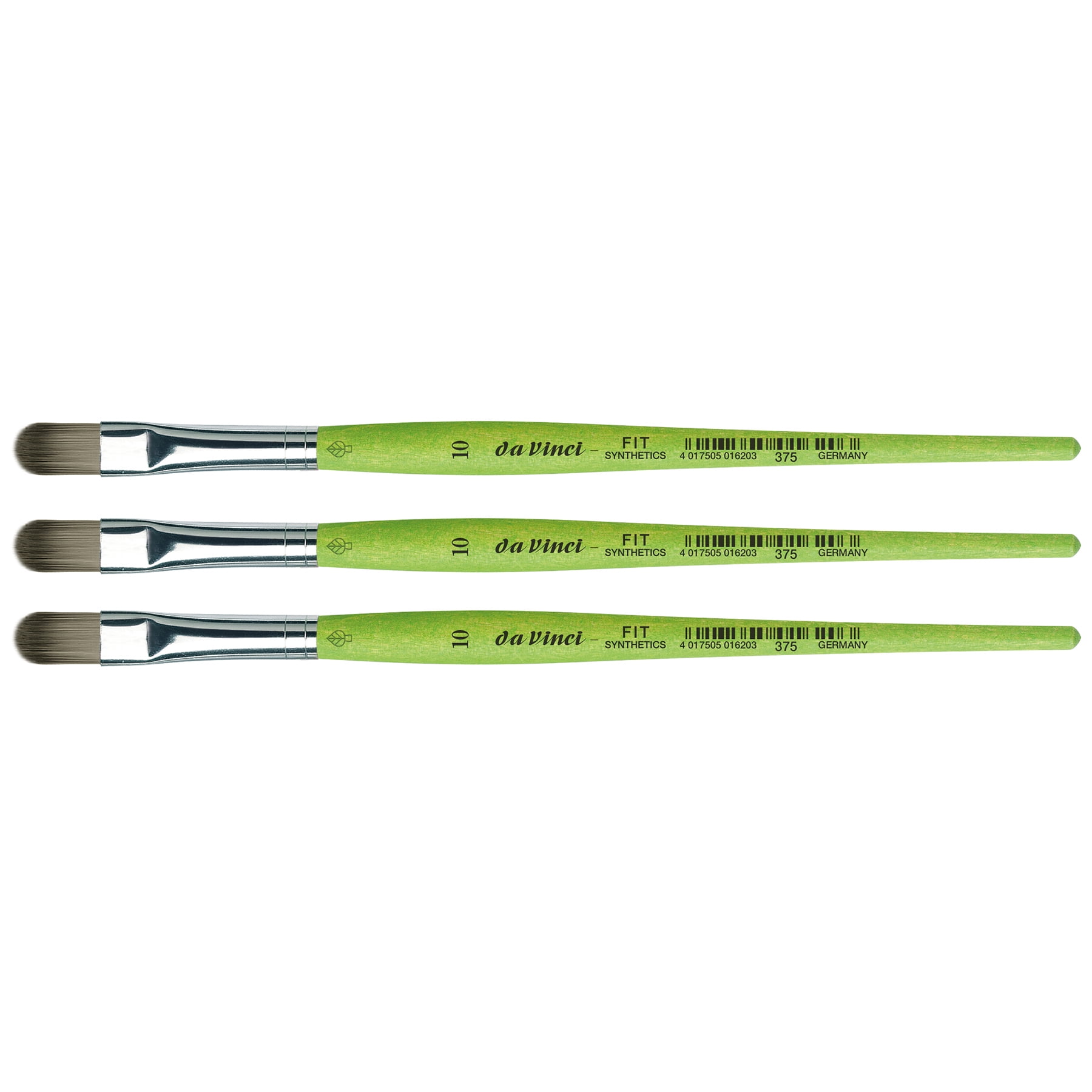 da Vinci FIT Synthetics Student Brush, Synthetic, Acrylic & Tempera, Filbert, Series 375, Size 10, Pack of 3