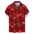 thumbnail image 3 of Camisetas de manga corta para hombre, con estampado 3D de amor, gráfico, camisas de botones para el día de San Valentín, blusa informal de verano para playa para hombre, 3 of 5