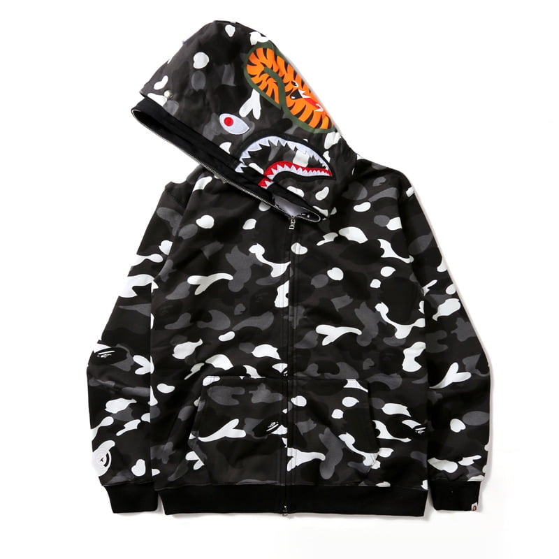 Bape half zip shark hoodie hotsell