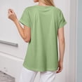 thumbnail image 4 of TTUHYWXI Womens Oversized T Shirts Crewneck Short Sleeve Summer Athletic Tees Shirt Loose Fit Y2K Tops (Light Green, XL), 4 of 7