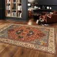 thumbnail image 3 of Pasargad Home PB-5B 9X9 8 ft. 8 in. x 9 ft. 2 in. Serapi Hand Knotted Wool Rust Area Rug, Rust, 3 of 3