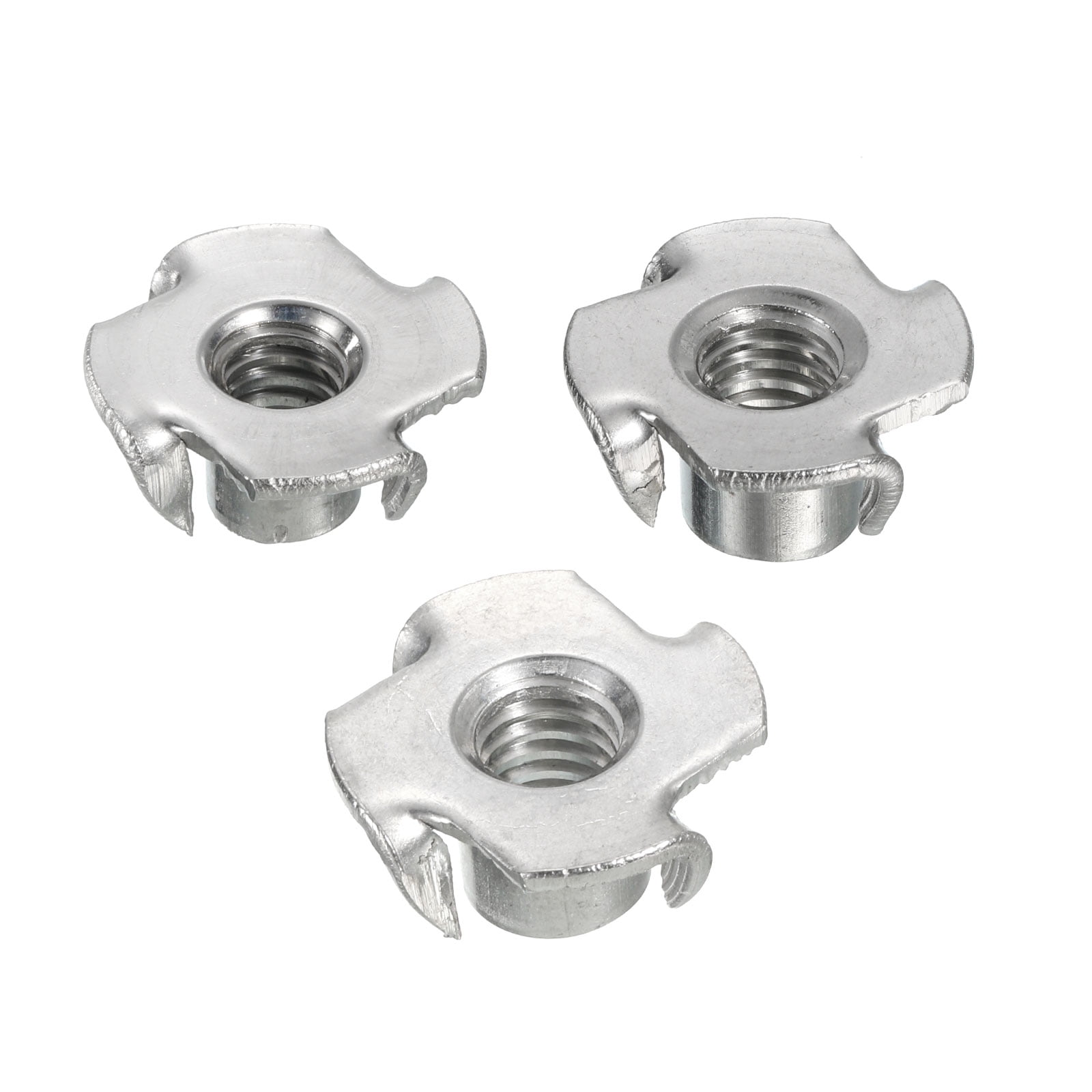 Uxcell T-nut 50 Pack 1/4"-20, 5/16"-18, 3/8"-16 304 Stainless Steel 4 Pronged Tee Nuts