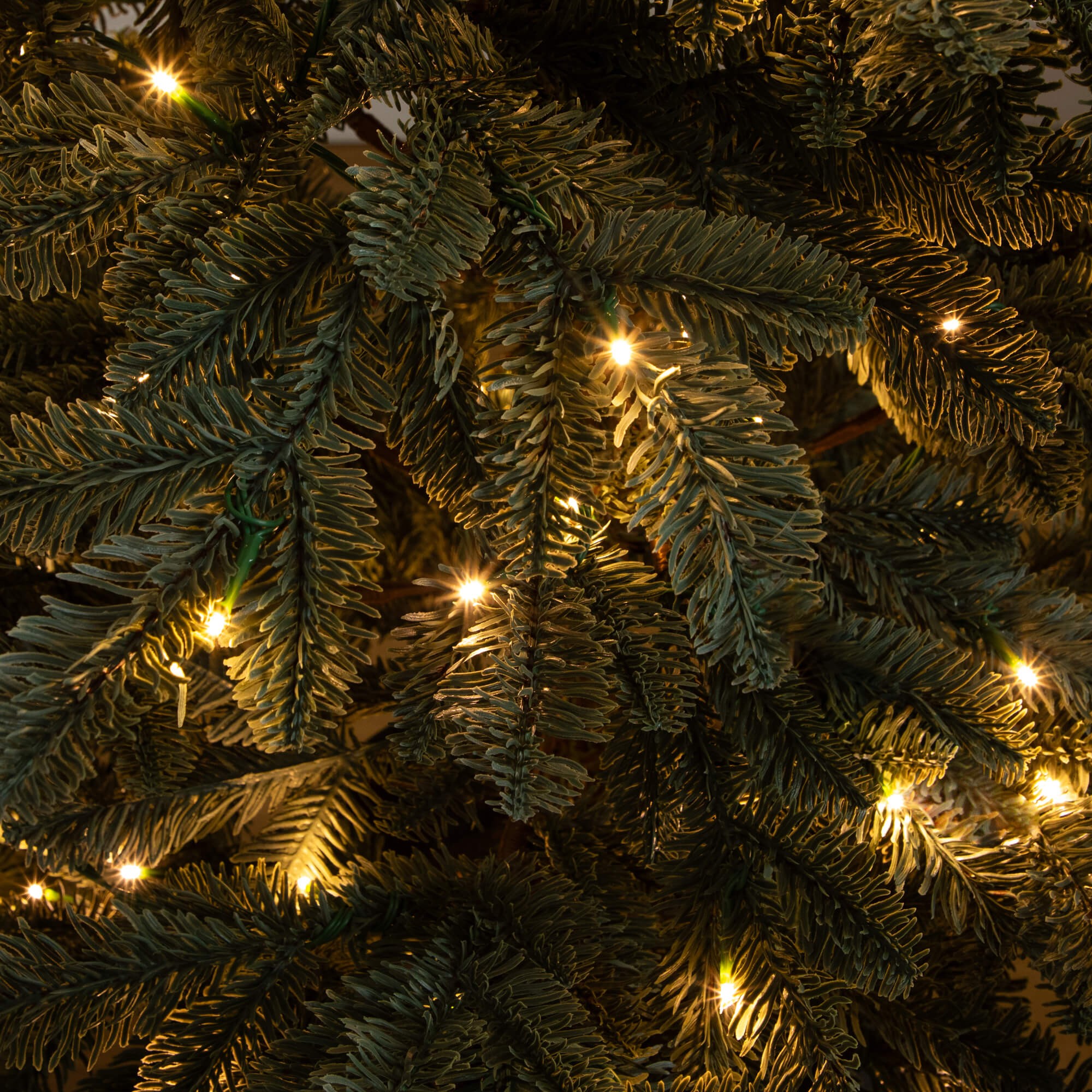 Nearly Natural 6ft. Pre-Lit Artificial Pine Christmas Tree in Round Black Decorative Planter with 60 Warm White LED Lights