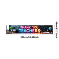 thumbnail image 2 of Colorful Thank You Teachers Backdrop Banner with School Supplies Elements Teachers Day Party Decorations Classroom Decor Photo Background School Event Supplies, 2 of 3