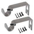 thumbnail image 5 of Uxcell Curtain Rod Bracket Holder Iron Paint Gray 2 Pcs, 5 of 5