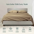 thumbnail image 2 of California King Size Bed Sheets Set - 400 Thread Count Sheets, 100% Egyptian Cotton Hotel Luxury Bedding, for Kids, Dorm Rooms & Adults Fits Mattress Upto 30" Deep Taupe Solid Sheet Set, 2 of 5