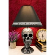 World of Wonders Light of Wisdom Gothic Tribal Skull Table Lamp with Shade