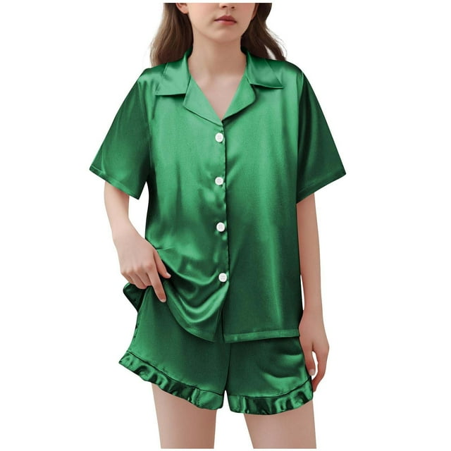 Ensemble pour Enfants Manches Courtes Col Rond Haut Shorts Taille Moyenne Décontracté