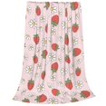 thumbnail image 2 of Fotbe Strawberry Floral Manta de Franela Acolchonada con Estampado, Súper Suave y Esponjosa, Extra Grande para Sofá, Cama, Uso Todo el Año-40"x30", 2 of 7