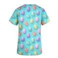 thumbnail image 6 of Mifsaly Womens Scrub Tops Cute Bunny and Egg Print Easter Shirts for Women V-Neck Short Sleeve Nursing Uniforms Doctors Nurse Festival Casual Workwear with Pockets S, 6 of 6