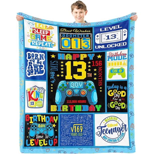 Regalo de cumpleaños para niño de 10 años, para niños de 10 años, manta de feliz décimo cumpleaños, regalos de cumpleaños para niños de 10 años, decoraciones de 10 cumpleaños para niños, hermanos,
