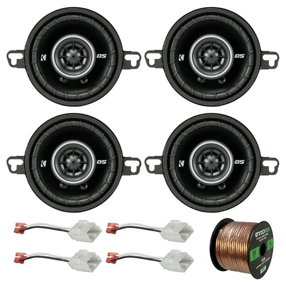 Speaker Package: 4 X Kicker 43DSC3504 3-1/2-Inch 3.5-Inch 30W 2-Way Speakers, 2 X Metra 72-6514 Speaker Harness for Select Chrysler/Dodge Vehicles, Enrock Audio 16-Gauge 50 Foot Speaker Wire