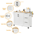 thumbnail image 5 of Renwick Rolling Kitchen Cart with Cabinets and Drawers, White, 5 of 8