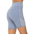 thumbnail image 5 of Audhol Women Workout Shorts Women's High Waist Yoga Short Abdomen Control Training Running Yoga Pants Features: Yoga Shorts for Women Blue S, 5 of 5