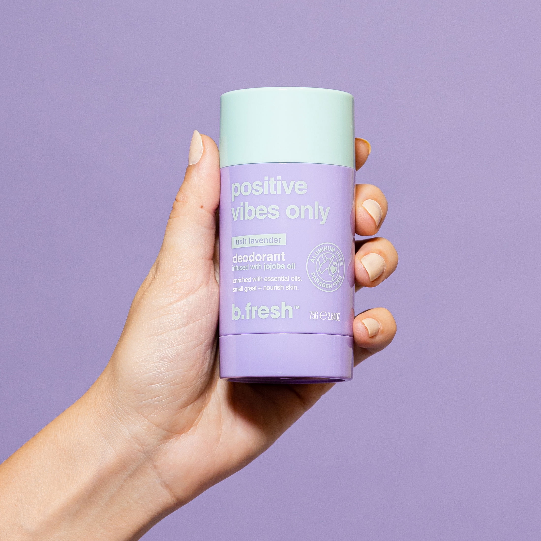 b.fresh positive vibes only - lush lavender deodorant, 2.64 oz