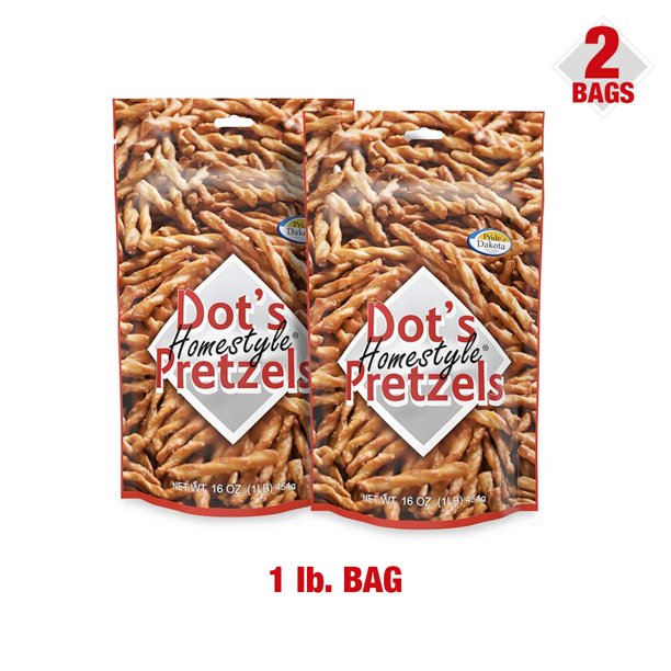 Dot's Homestyle Pretzels 1 lb. Bag (2 Bags) 16 oz. Unique Seasoned