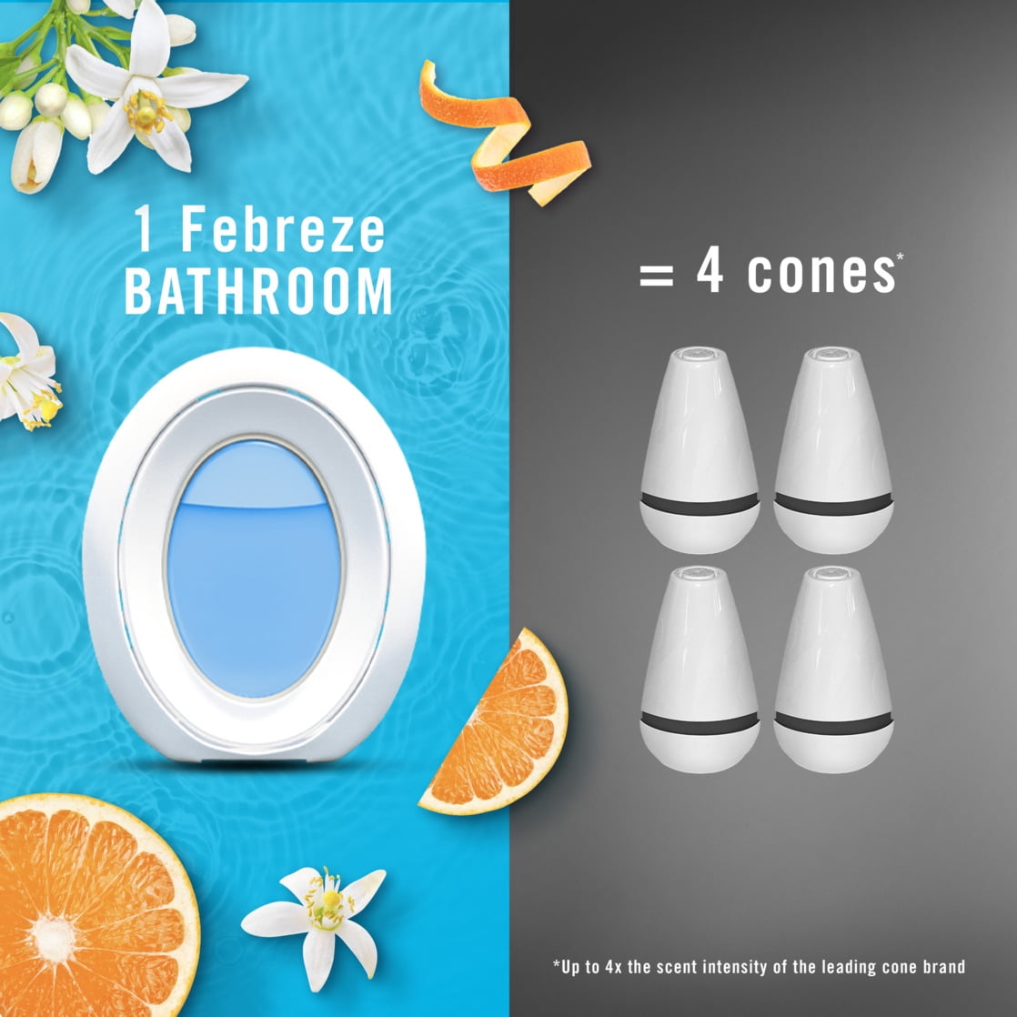 (3 pack) Febreze BATH Air Freshener, Odor-Fighting, Refresh & Energize Scent, 2 Count