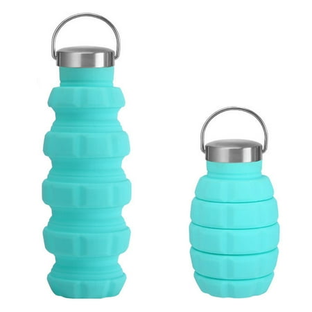 

CHGBMOK Silicone Collapsible Water Bottles 500ml Portable Foldable Expandable Water Bottle Sports Cups Leak Proof And Reusable for Outdoor Activities Travel