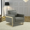 thumbnail image 2 of Maykoosh Timeless Tradition Modern Upholstered Leather Accent Armchair with Gold Frame, 2 of 4