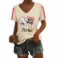 thumbnail image 1 of WZXFASHION Haut de Sport Uni pour Femmes, Col en V, Manches Courtes, Liquidation, 1 of 6