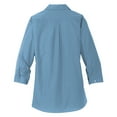 thumbnail image 5 of Yellow Rooster Women's Ladies 3/4-Sleeve Carefree Poplin Shirt Carolina Blue XS, 5 of 5