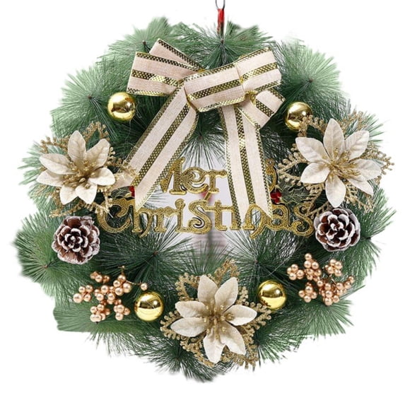 30/40CM Garland Arrangement Christmas Ornament Red Pinecone Spruce Christmas Wreath Front Door Wreaths Party Hanging Garland