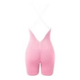 thumbnail image 6 of OSOLU Women's Sport Seamless Jumpsuit Yoga Jumpsuit Sleeveless Elastic Skinny Tracksuits Padded Gym Playsuit Ribbed Rompers For Fitness Jogging Pink M, 6 of 7