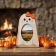thumbnail image 4 of Halloween Decorations Pumpkin Ghost Shaped Photo Frame Tabletop Picture Frame with Stand for Halloween Home Tiered Tray Mantel Pet Photo Display Decor, 4 of 5