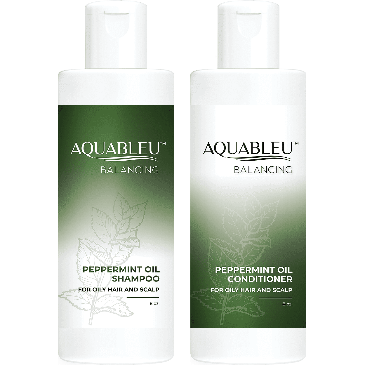 Aquableu Natural Peppermint Oil Shampoo & Conditioner Set Deep
