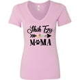 thumbnail image 3 of Inktastic Shih Tzu Mama with Flowers and Arrow Women's V-Neck T-Shirt, 3 of 5