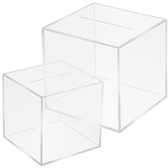 UPGRATOR 2 Pcs Transparent Monitoring Banks Acrylic for Adults Simple Design Money Storage